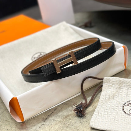 HM FOCUS BUCKLE & REVERSIBLE BLACK AND TAWNY BROWN LEATHER STRAP 13MM COPPER HARDWARE