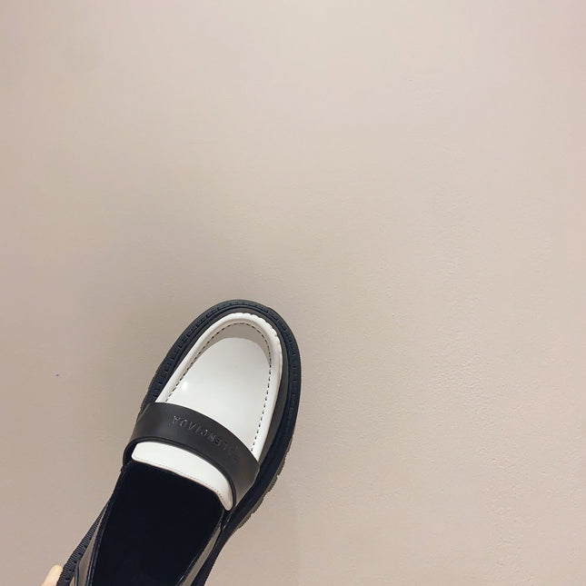 BALENCIAGA 25S LOAFERS IN BLACK MIX WHITE CALFSKIN