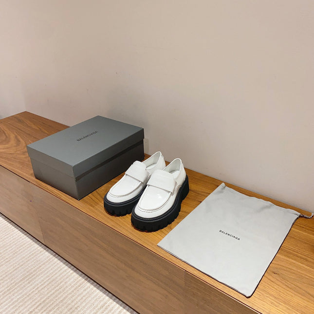 BALENCIAGA 25S LOAFERS IN WHITE CALFSKIN