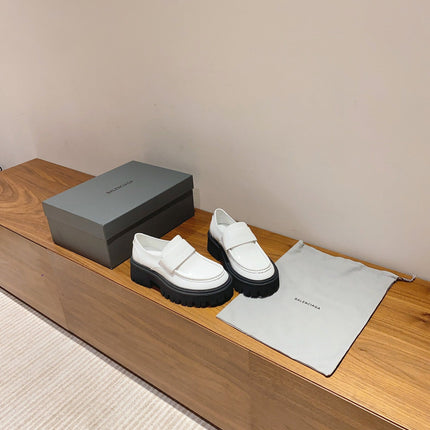 BALENCIAGA 25S LOAFERS IN WHITE CALFSKIN