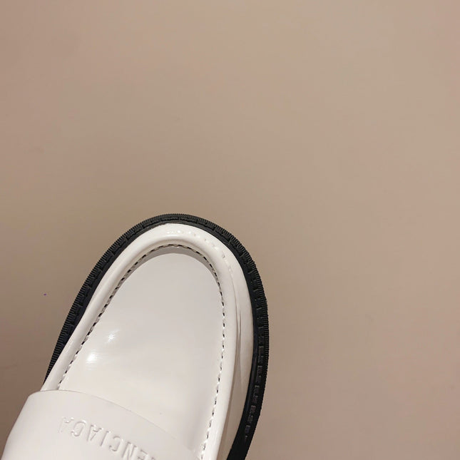 BALENCIAGA 25S LOAFERS IN WHITE CALFSKIN