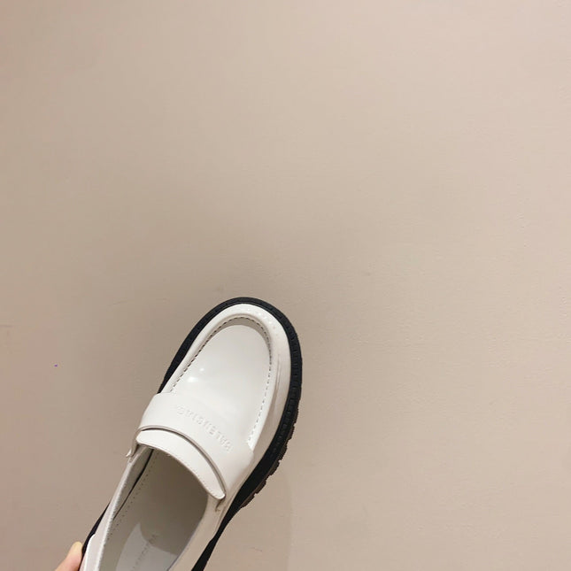 BALENCIAGA 25S LOAFERS IN WHITE CALFSKIN