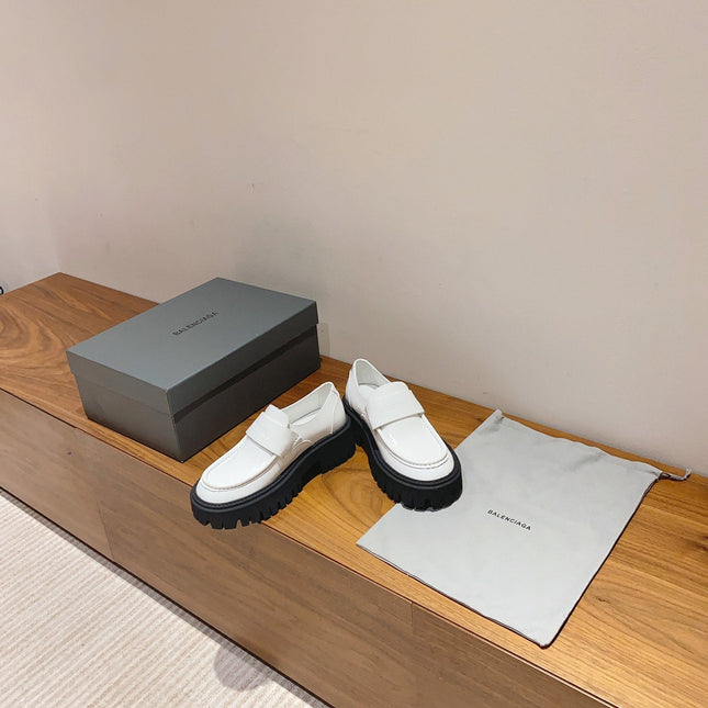 BALENCIAGA 25S LOAFERS IN WHITE CALFSKIN