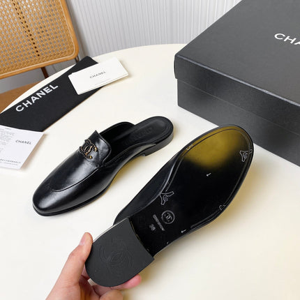 FLAT MULE IN BLACK LAMBSKIN 983818