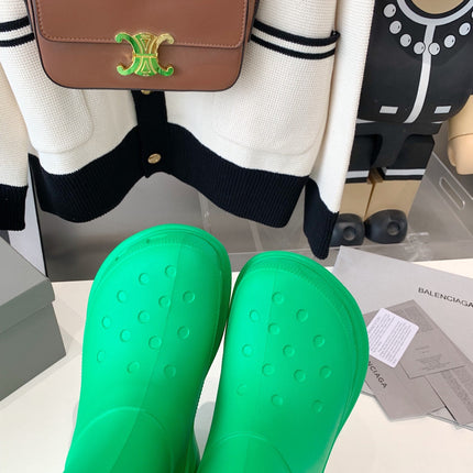 CROCS BOOTS IN GREEN RUBBER