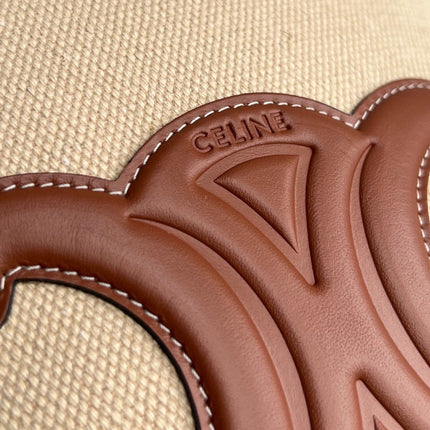 BUCKET CUIR TRIOMPHE 24 BEIGE BROWN CALFSKIN