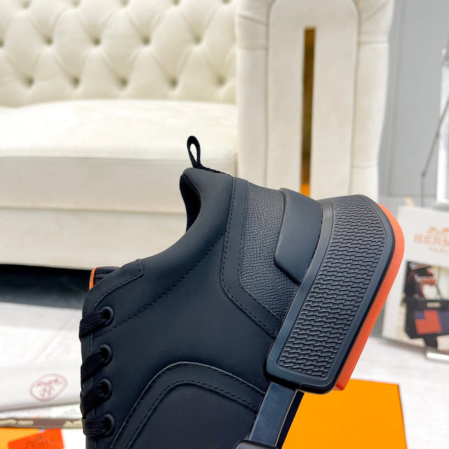 GIGA SNEAKER IN FULL BLACK STITCHED MESH AND CALFSKIN
