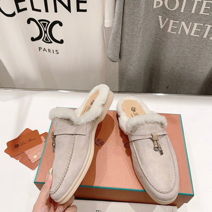 LP CHARMS WALK BABOUCHE LOAFERS CREAMY WHITE FLEECE