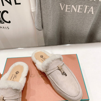 LP CHARMS WALK BABOUCHE LOAFERS CREAMY WHITE FLEECE