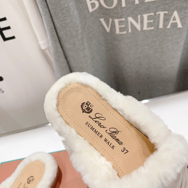 LP CHARMS WALK BABOUCHE LOAFERS CREAMY WHITE FLEECE