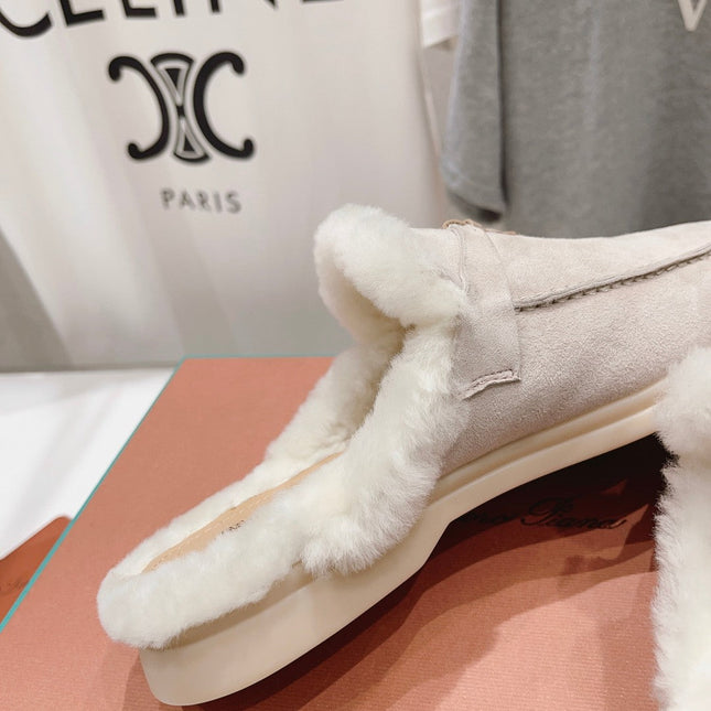 LP CHARMS WALK BABOUCHE LOAFERS CREAMY WHITE FLEECE