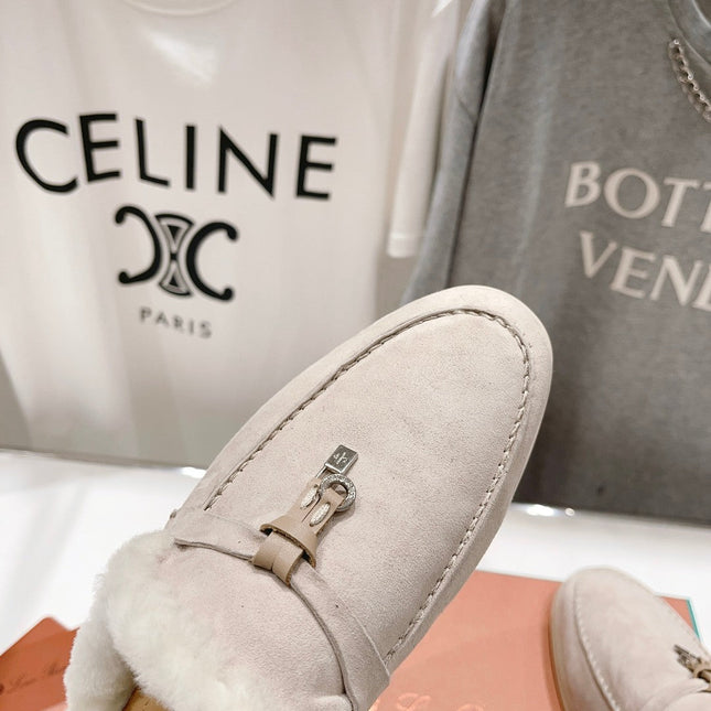 LP CHARMS WALK BABOUCHE LOAFERS CREAMY WHITE FLEECE