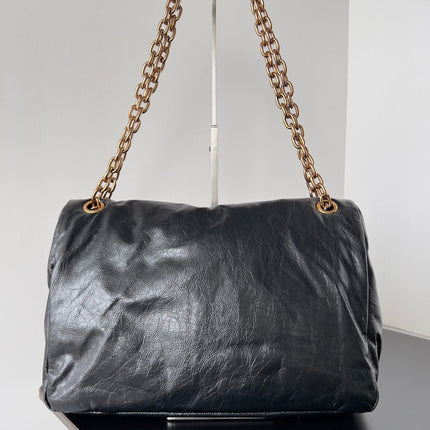 MONACO MEDIUM BAG 32 IN BLACK ARENA CALFSKIN GOLD HARDWARE