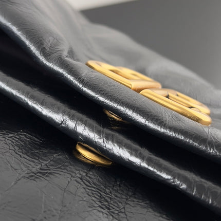 MONACO MEDIUM BAG 32 IN BLACK ARENA CALFSKIN GOLD HARDWARE