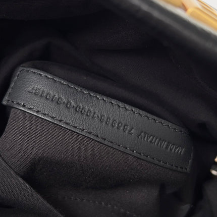 MONACO SMALL BAG 28 IN BLACK ARENA CALFSKIN GOLD HARDWARE