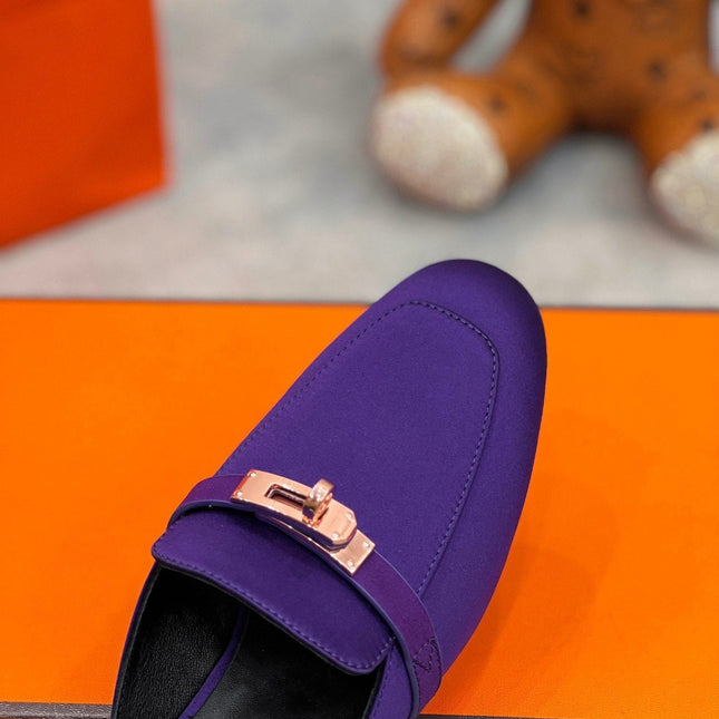 0Z Mule Violet Silk Thick Cloth/Sheepskin