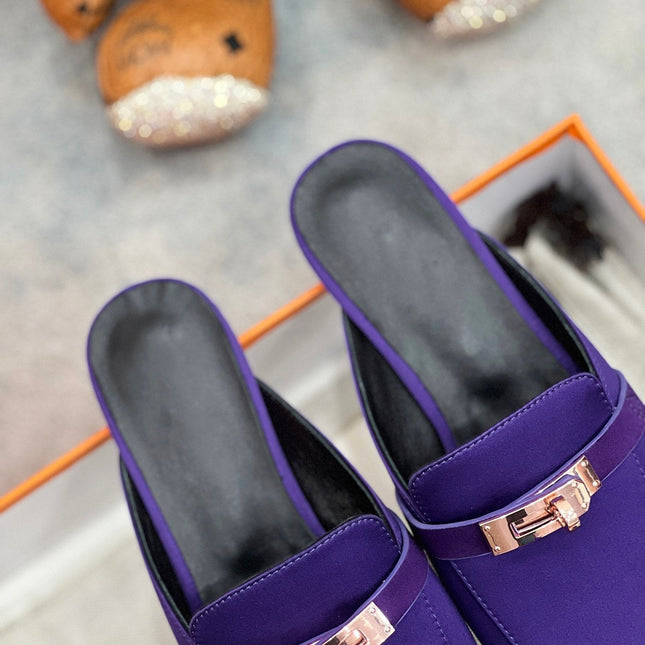 0Z Mule Violet Silk Thick Cloth/Sheepskin