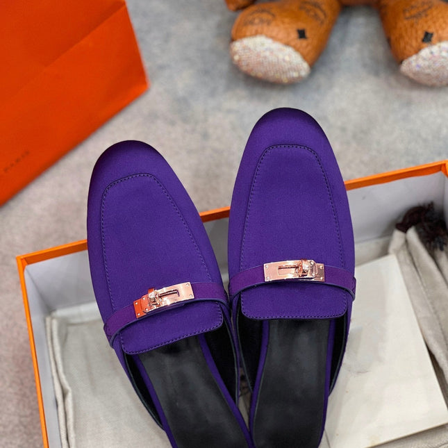 0Z Mule Violet Silk Thick Cloth/Sheepskin
