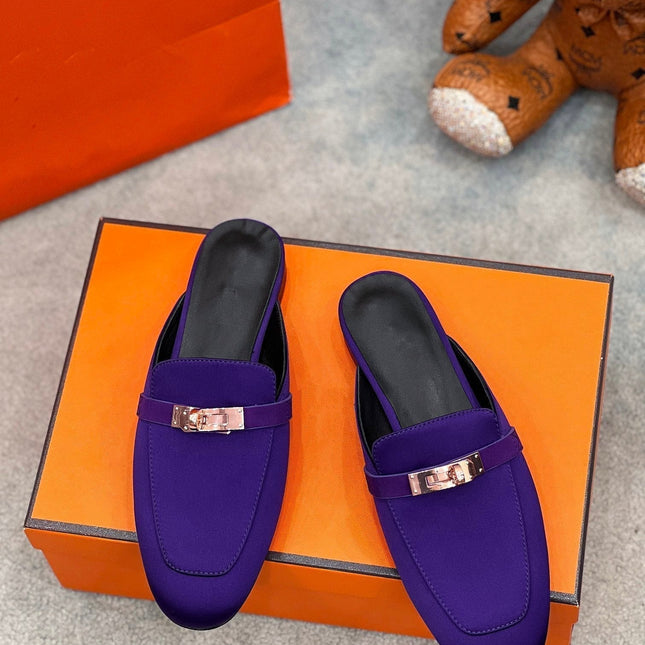 0Z Mule Violet Silk Thick Cloth/Sheepskin