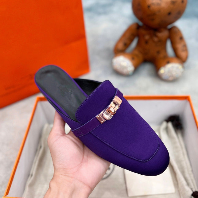 0Z Mule Violet Silk Thick Cloth/Sheepskin