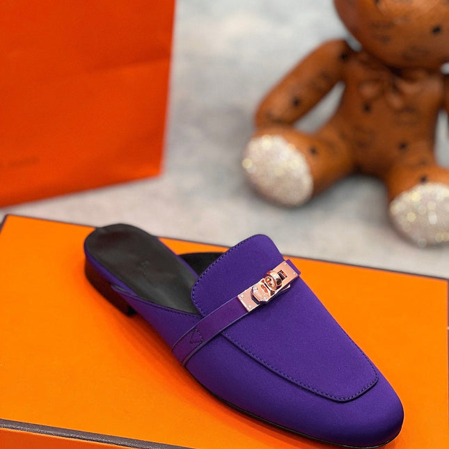 0Z Mule Violet Silk Thick Cloth/Sheepskin