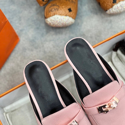 OZ Mule Pink Silk Thick Cloth/Sheepskin