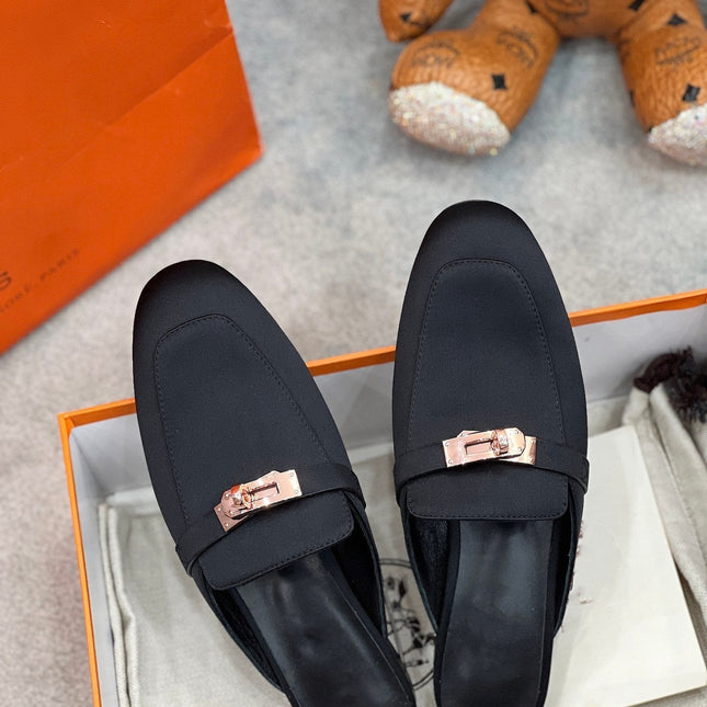 0Z Mule Black Silk Thick Cloth/Sheepskin