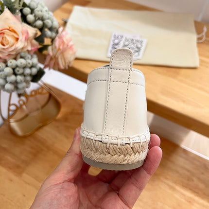 Loew Anagram Espadrille Ivory Black Leather