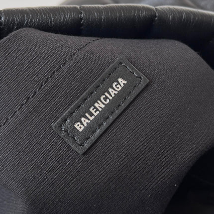 MONACO BAG 32 IN BLACK QUILTED THIN CALFSKIN SILVER HARDWARE