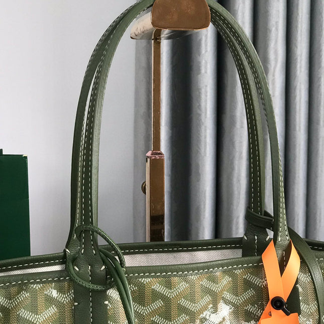 SAINT LOUIS PM BAG 34 IN GREEN MIX BLACK GOYARDINE CANVAS