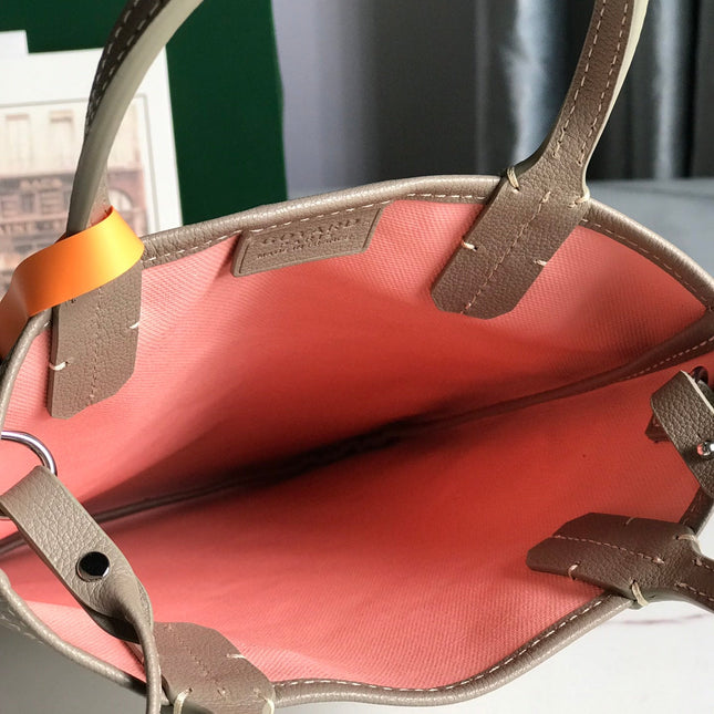 POITIERS CLAIRE-VOIE BAG 24 IN GREY MIX PINK GOYARDINE CANVAS AND CALFSKIN