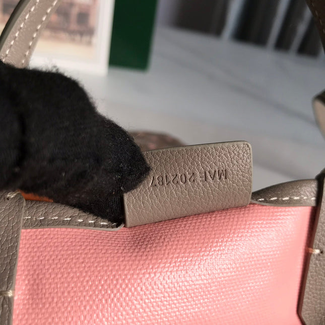 POITIERS CLAIRE-VOIE BAG 24 IN GREY MIX PINK GOYARDINE CANVAS AND CALFSKIN