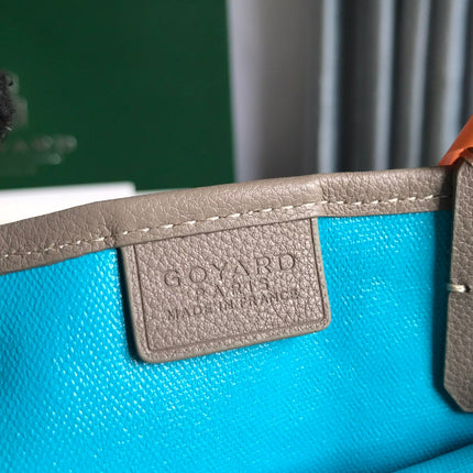 POITIERS CLAIRE-VOIE BAG 24 IN GREY MIX BLUE GOYARDINE CANVAS AND CALFSKIN