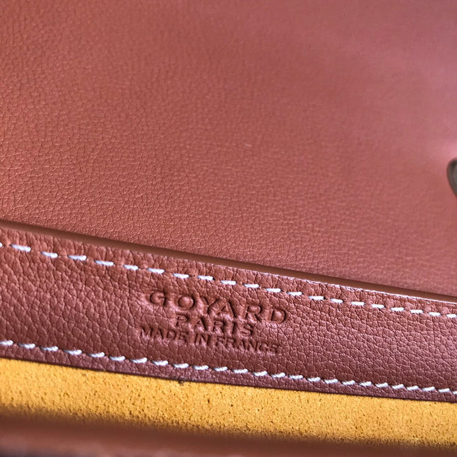 233 BAG 25 IN TAN CALFKIN AND BLACK GOYARDINE CANVAS