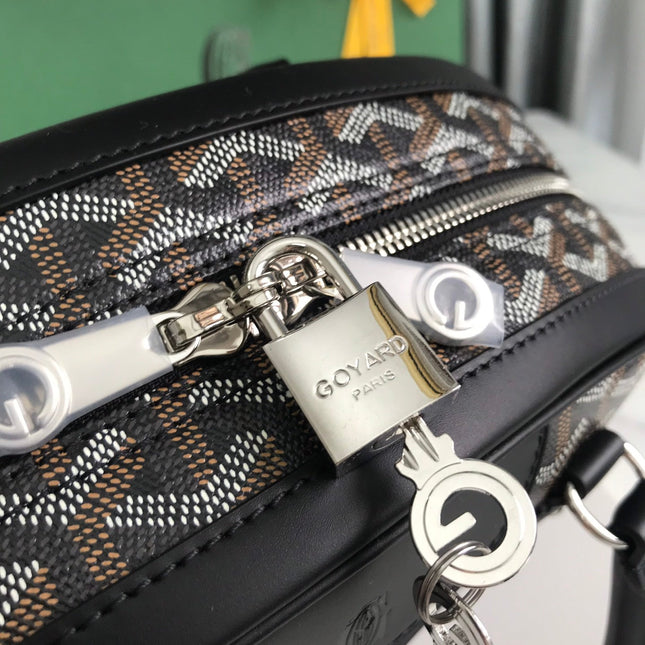 SAINT JEANNE BAG 35 IN BLACK GOYARDINE CANVAS AND CALFSKIN