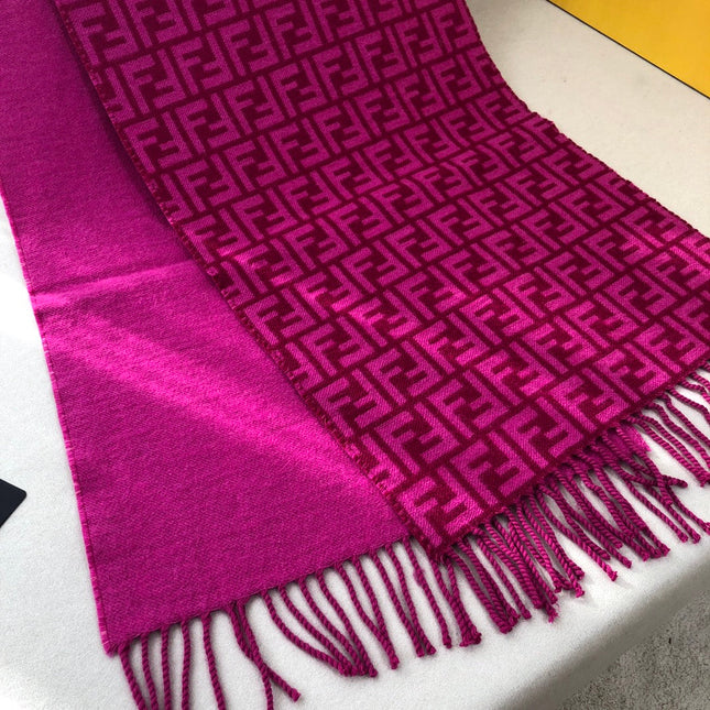 FF 180 CM SCRAF IN MAGENTA PURPLE CASHMERE AND WOOL