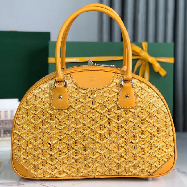 SAINT JEANNE BAG 35 IN YELLOW GOYARDINE CANVAS AND CALFSKIN
