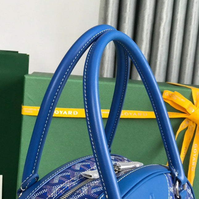 SAINT JEANNE BAG 35 IN AZURE BLUE GOYARDINE CANVAS AND CALFSKIN