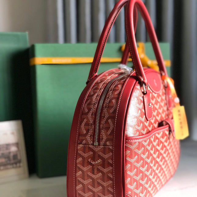 SAINT JEANNE BAG 35 IN RED GOYARDINE CANVAS AND CALFSKIN