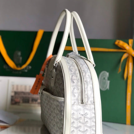 SAINT JEANNE BAG 35 IN WHITE GOYARDINE CANVAS AND CALFSKIN