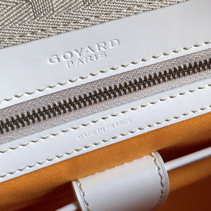 SAINT JEANNE BAG 35 IN WHITE GOYARDINE CANVAS AND CALFSKIN