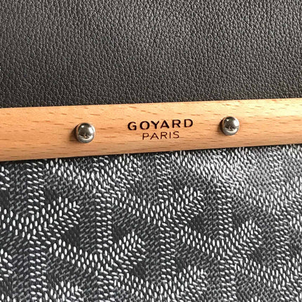 SAIGON SOUPLE BAG 34 IN GREY GOYARDINE CANVAS AND CALFSKIN