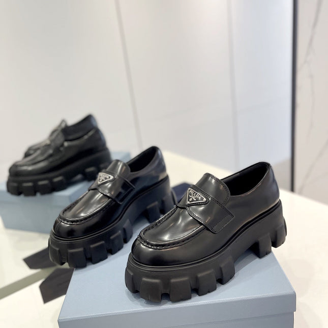 MONOLITH LOAFERS 55MM IN BLACK CALFSKIN