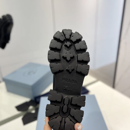 PRA BRUSHED LEATHER MONOLITH LACE-UP LOAFERS BLACK