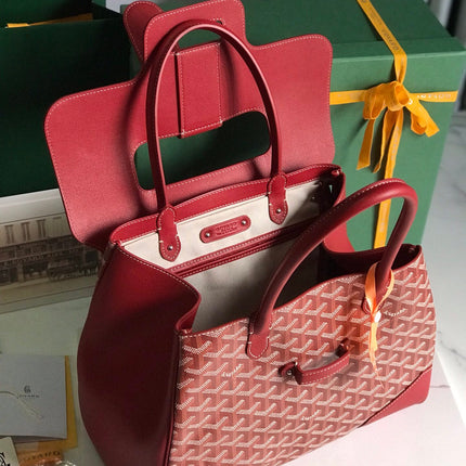 SAIGON SOUPLE BAG 34 IN PERSIAN RED GOYARDINE CANVAS AND CALFSKIN