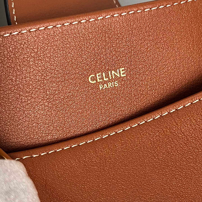 TRIOMPHE 37 SOFT TAN BROWN CALFSKIN HANDBAG