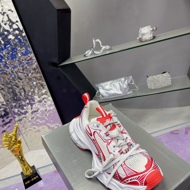 3XL SNEAKER IN RED MIX WHITE MESH AND POLYURETHANE