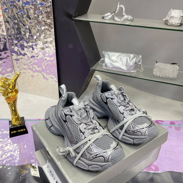 3XL SNEAKER IN ALL GRAY MESH AND POLYURETHANE