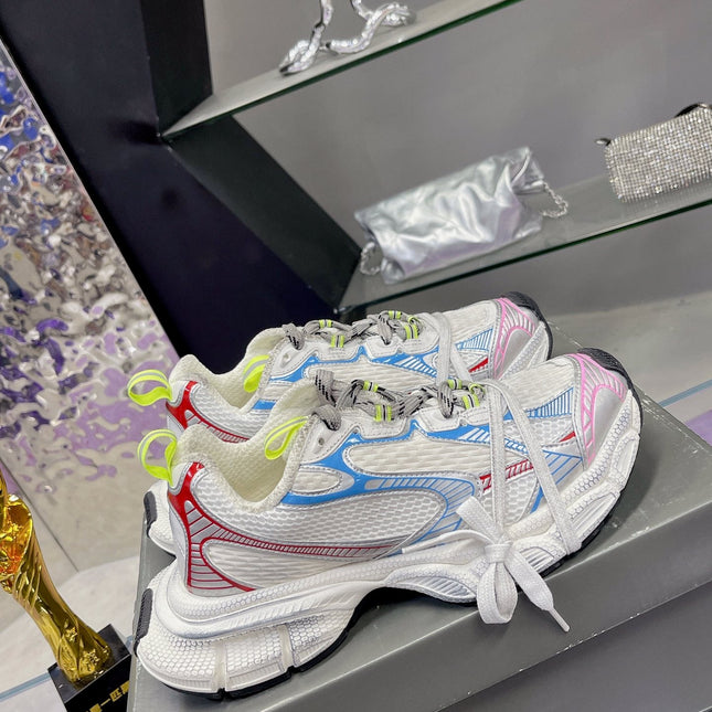 3XL SNEAKER IN WHITE PINK GRAY BLUE MESH AND POLYURETHANE