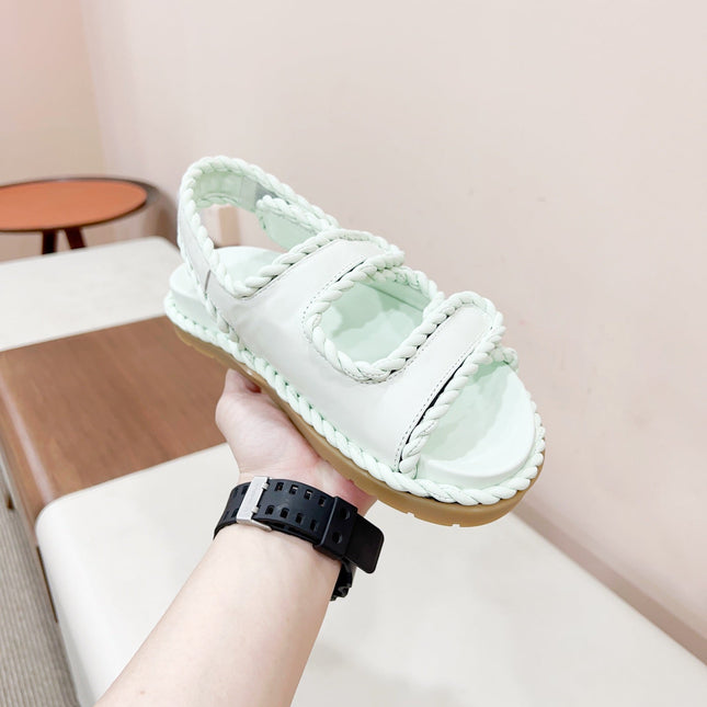 REFINED DAD SANDAL IN WHITE LAMBSKIN